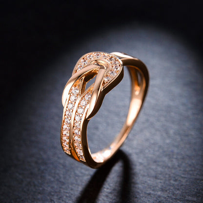 S925 Knot Design Zircon Ring